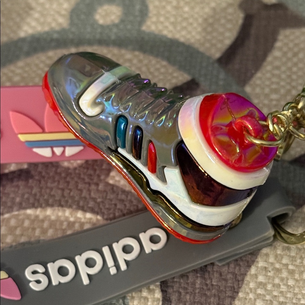 2 Adidas Pink and Gray Shoe Keychain Set - Picture 7 of 11